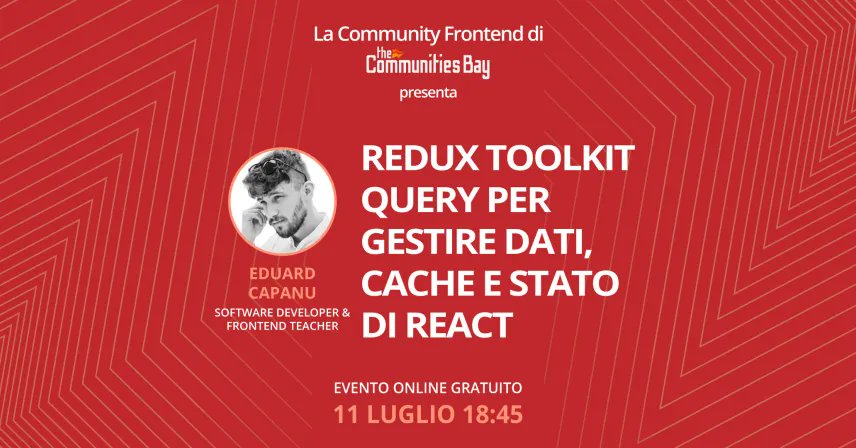 capanu2's tweet image. Nuovo appuntamento, 11Lug, di Giovedì, alle 18:45, presentando RTK Query con le sue feature ed esempi.

#RTKQuery #ReactJS #React