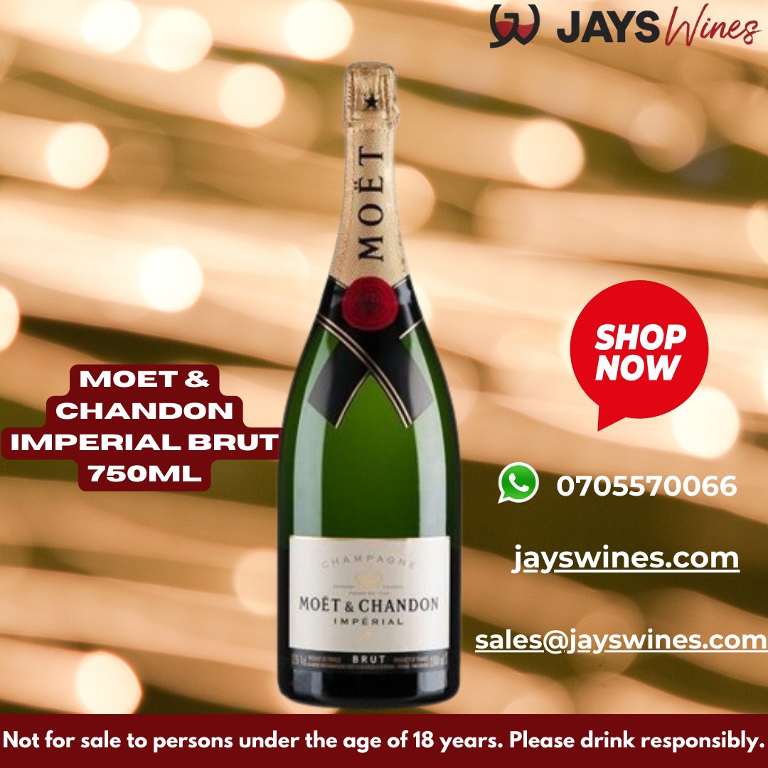 jayswineske's tweet image. Moet &amp;amp; Chandon Imperial Brut is known for its vibrant and fruity flavours, with notes of apple, pear, citrus, and floral nuances. It has a balanced acidity and a crisp, refreshing finish 🥂

jayswines.com/product/moet-c…

Tell/WhatsApp;070557006
#moetchandon #moetimperial #moetmoment