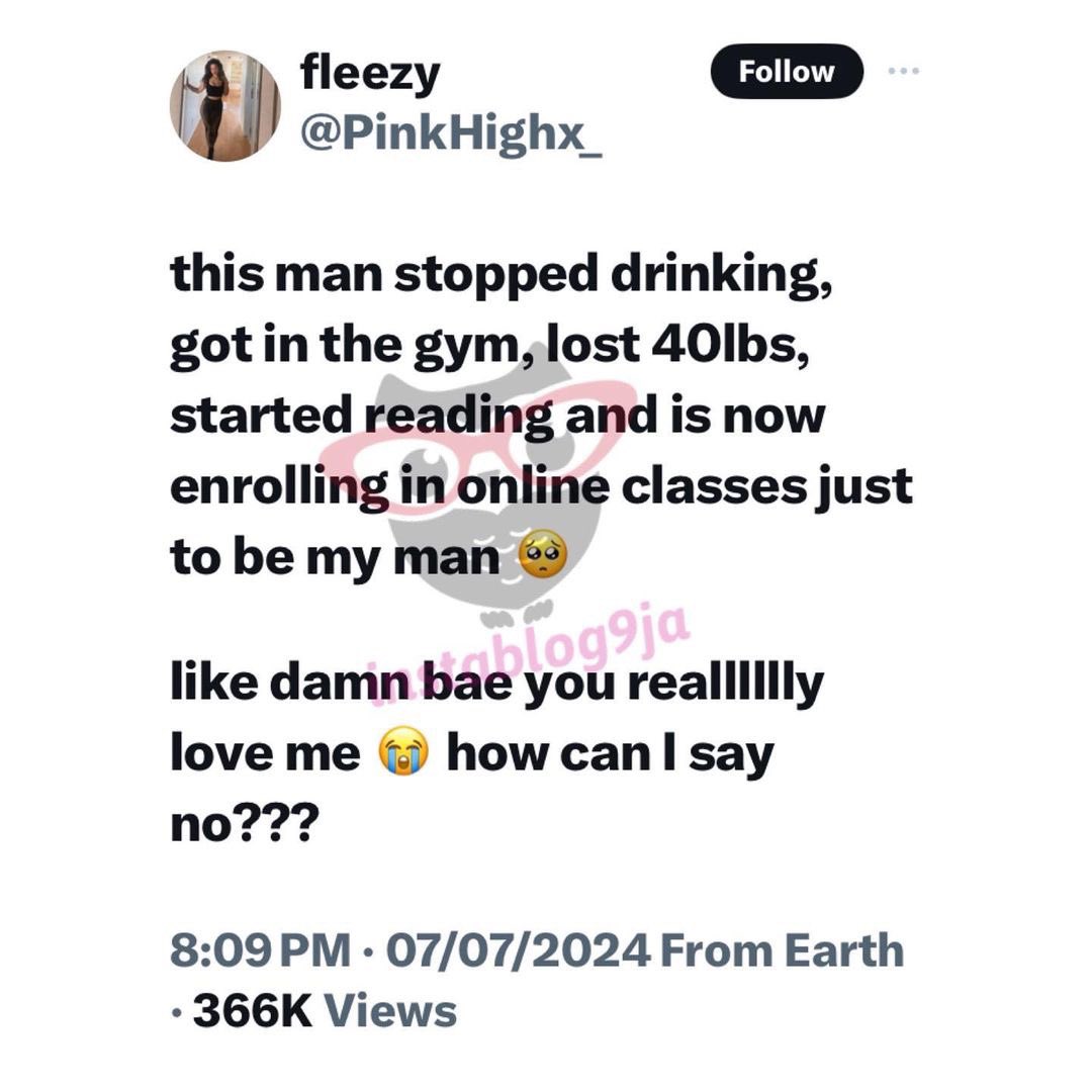 instablog9ja's tweet photo. US-based lady reveals how her man went over and beyond just to be with her https://t.co/rsK33A71OF