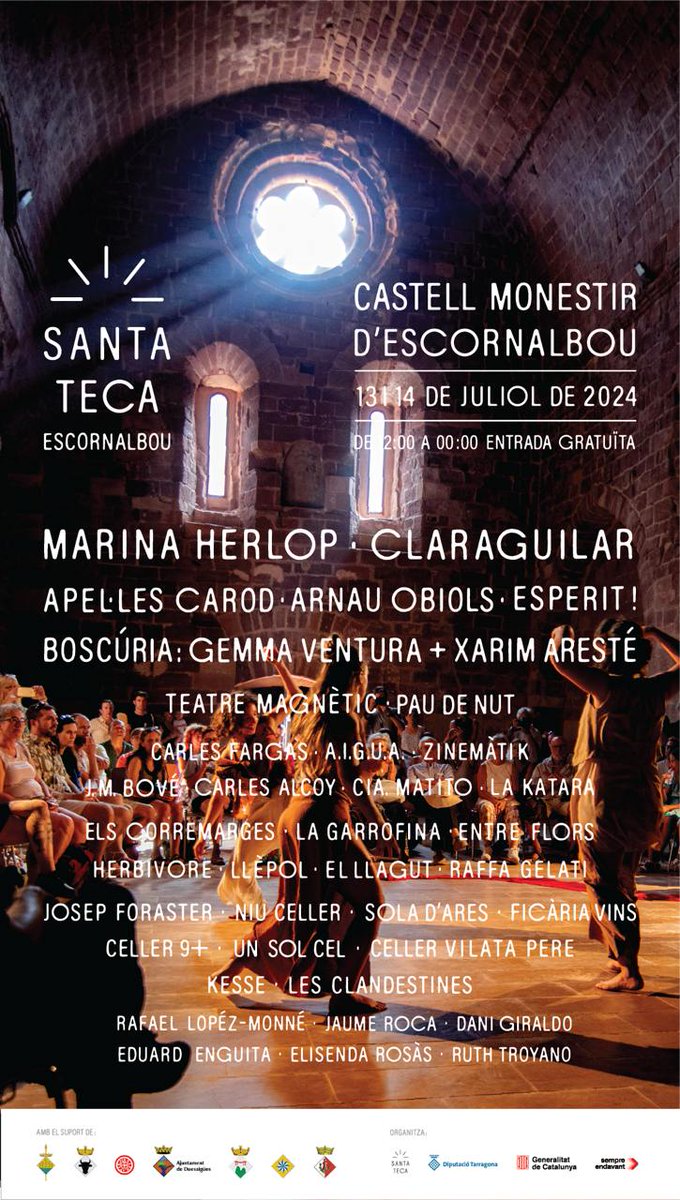 rtroyano's tweet photo. Aquest cap de setmana al Castell Monestir d'Escornalbou

Quan els espais patrimonials del país reviuen amb un programa cultural i gastronòmic potentíssim 

Amb @Santa_Teca 

https://t.co/naeYhejsdm https://t.co/iyc1r8wKbc