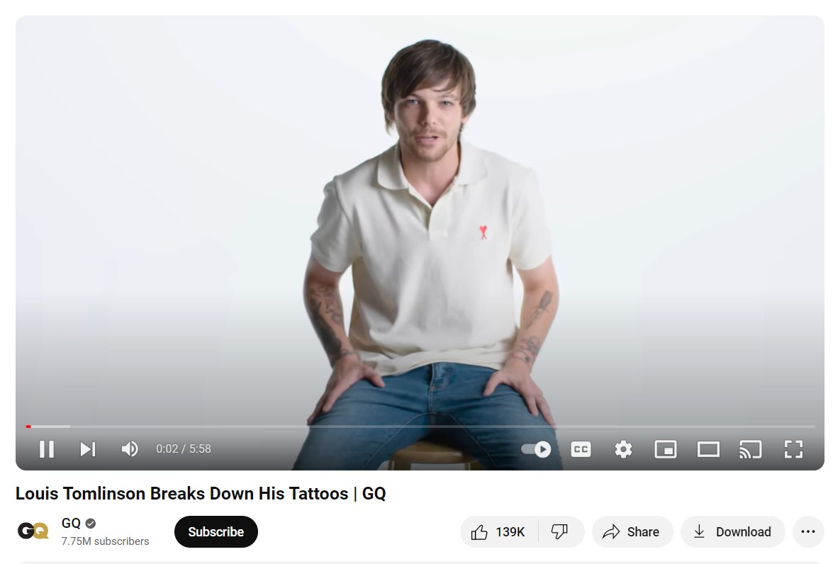 uhhidklouis's tweet photo. best comments under the video of louis explaining his tattoos a thread 🧵 https://t.co/r9CvAdqFb8