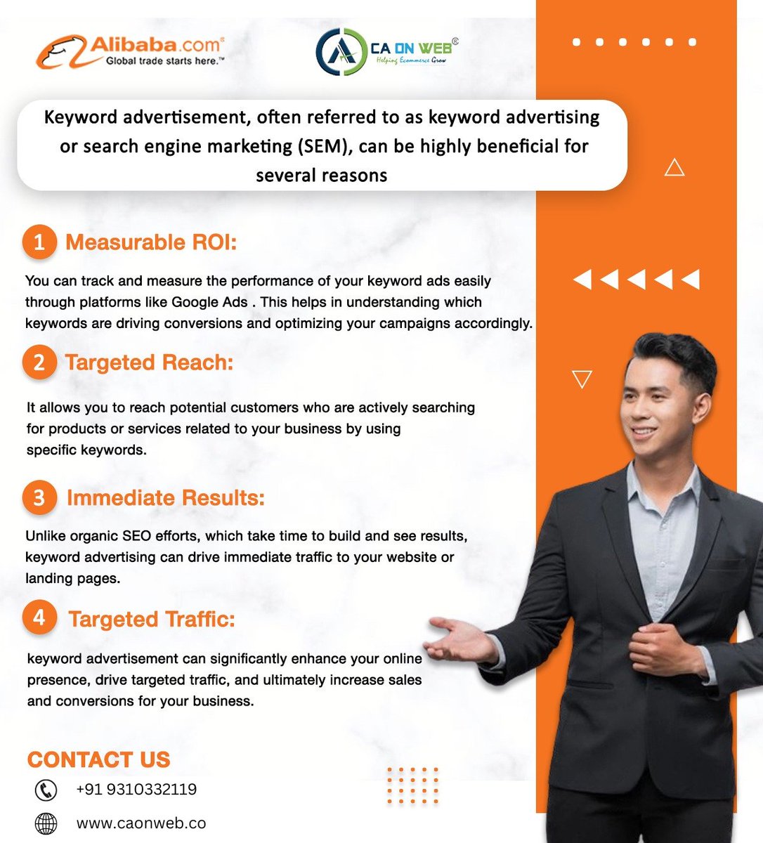 Boost your business visibility and connect with a global audience by leveraging the powerful features of Alibaba.com.

#alibaba #globalbusiness #export #caonweb