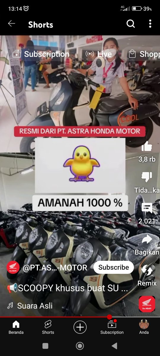 koerz04's tweet photo. @AstraHondaCare  di youtube ada channel spt ini dengan caption motir gratis, mohon di konfirmasi kebenarannya kak, khawatir menjadi buruk nama Honda https://t.co/PYgpxCcrKw
