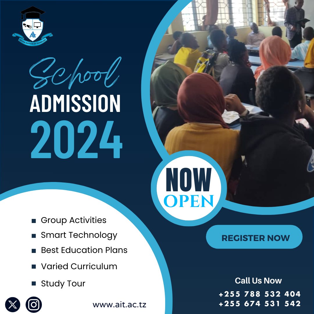 InstituteO61487's tweet photo. 🌟 Habari za Kusisimua! 🌟 Tunawaita wanafunzi wote kujiandikisha nasi kwa uzoefu wa chuo kikuu usioweza kusahaulika! 🎓✨ Usikose fursa za ajabu, maisha mazuri ya chuo kikuu, na njia kuelekea kazi unayoitamani. Jiunge na jamii yetu leo na fungua uwezo wako! 🚀 #aishaYaChuoKikuu https://t.co/7CzK1qM6Py