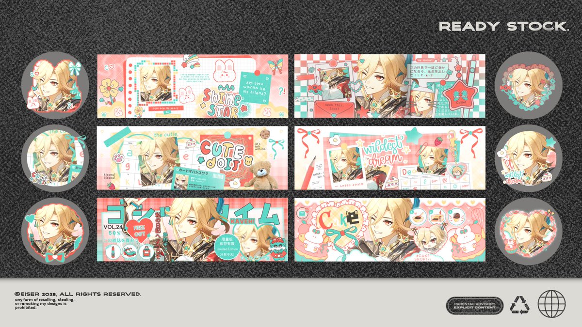 A repost will be very appreciated.

Selamat siang. Saya bawa layout ready stock spesial birthday Kaveh yang bisa langsung di take. Pricenya tertera di ALT ya. Get ava PNG only &amp; untuk payment bisa menggunakan Qris. 

#zonauang #zonaba