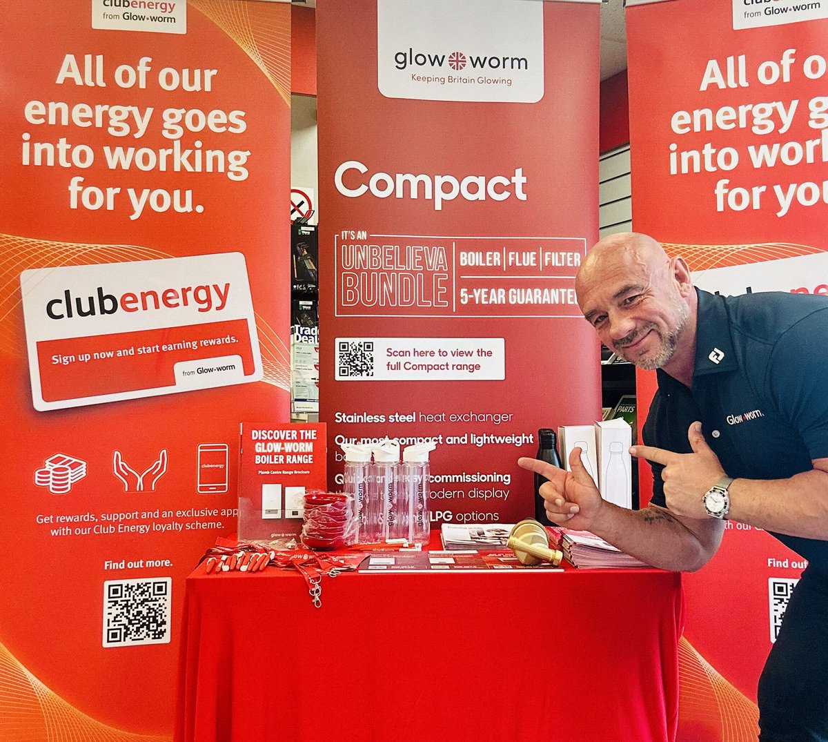 Day Two on the Isle of Wight and it’s City Plumbing Newport. 

Pop in and grab breakfast on us 🫵 and some free merchandise ❤️

Find out about the latest promotions and the world of Club Energy 👍
#WereWinning 
UK <a href="/glow_wormclub/">Glow-worm</a>