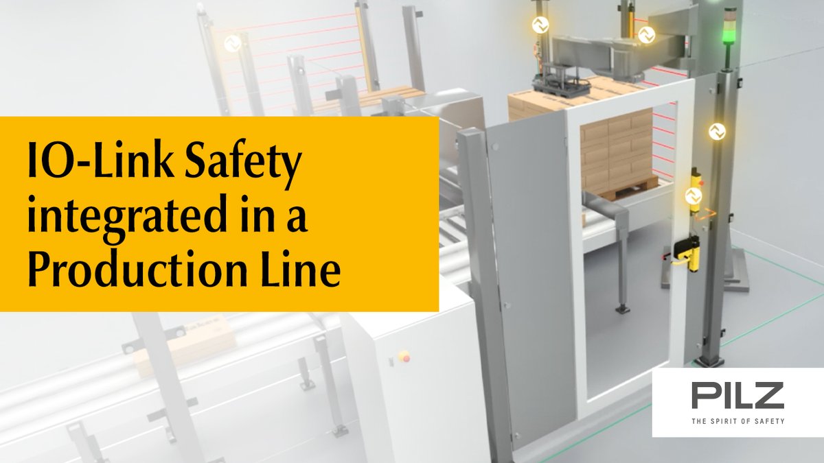 Pilz_INT's tweet photo. 👉️ Find out more about how #IOLinkSafety technology enables quick & easy installation of safety #sensors! The animation shows a IO-Link Safety system integrated in an interlinked #automation plant with integrated #robotics. Click here to watch the video:https://t.co/IvBqovWPCk https://t.co/Gsb24lIPBA