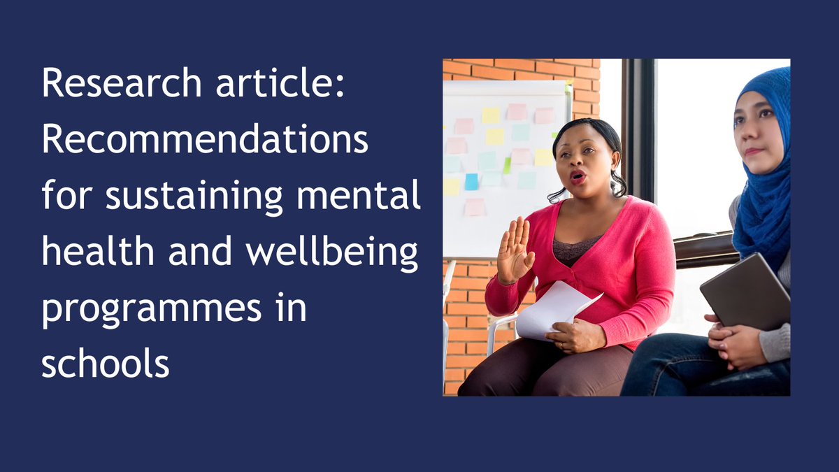 This research article, from <a href="/EBPUnit/">Evidence Based Practice Unit</a>  brings together potential solutions to sustaining #mentalhealth &amp; #wellbeing interventions in #schools, drawing on insights from school staff, educational psychologists, researchers &amp; intervention developers ⬇️  
orlo.uk/uEoQN