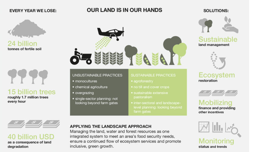 GengreenYic's tweet photo. Agri. feeds us, but some practices hurt environment

The Issues:

Plowing releases CO2
Fertilizer creates potent greenhouse gases
Clearing forests removes CO2 absorbers

The Solutions:

Conservation tillage
Precision agriculture reduces fertilizer waste &amp; emissions
Agroforestry☀️ https://t.co/2jEaA6eTcW