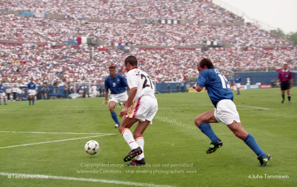 TamminenJuha's tweet photo. On this day 30 years ago, 9 July 1994, World Cup quarter final Italy v Spain at the Foxboro Stadium of Boston. #USA94 #WorldCup1994 #ITAvESP #Azzurri #SeleccionEspañola #LuisEnrique #Foxboro https://t.co/I5H3msbdeA