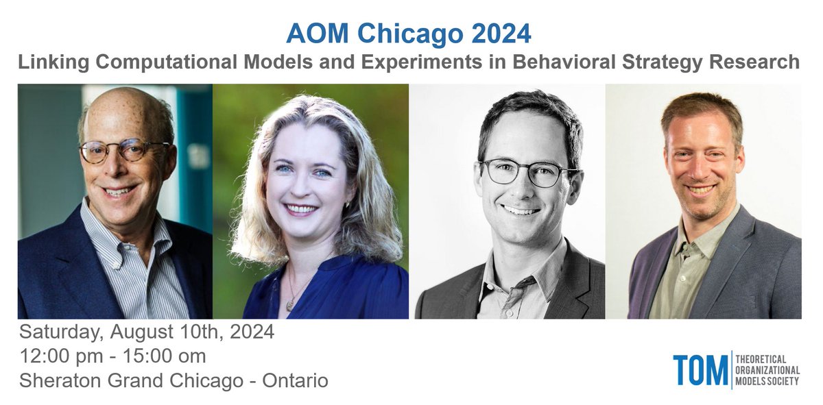 Join us at our PDW to explore how computational models &amp; experiments are used to study strategic decision-making by developing theories &amp; uncovering surprising insights.
Session 357 🗓️ Aug 10, 12-3 PM 📍 Sheraton Grand 
#AOM2024 #BehavioralStrategy #ManagementScience