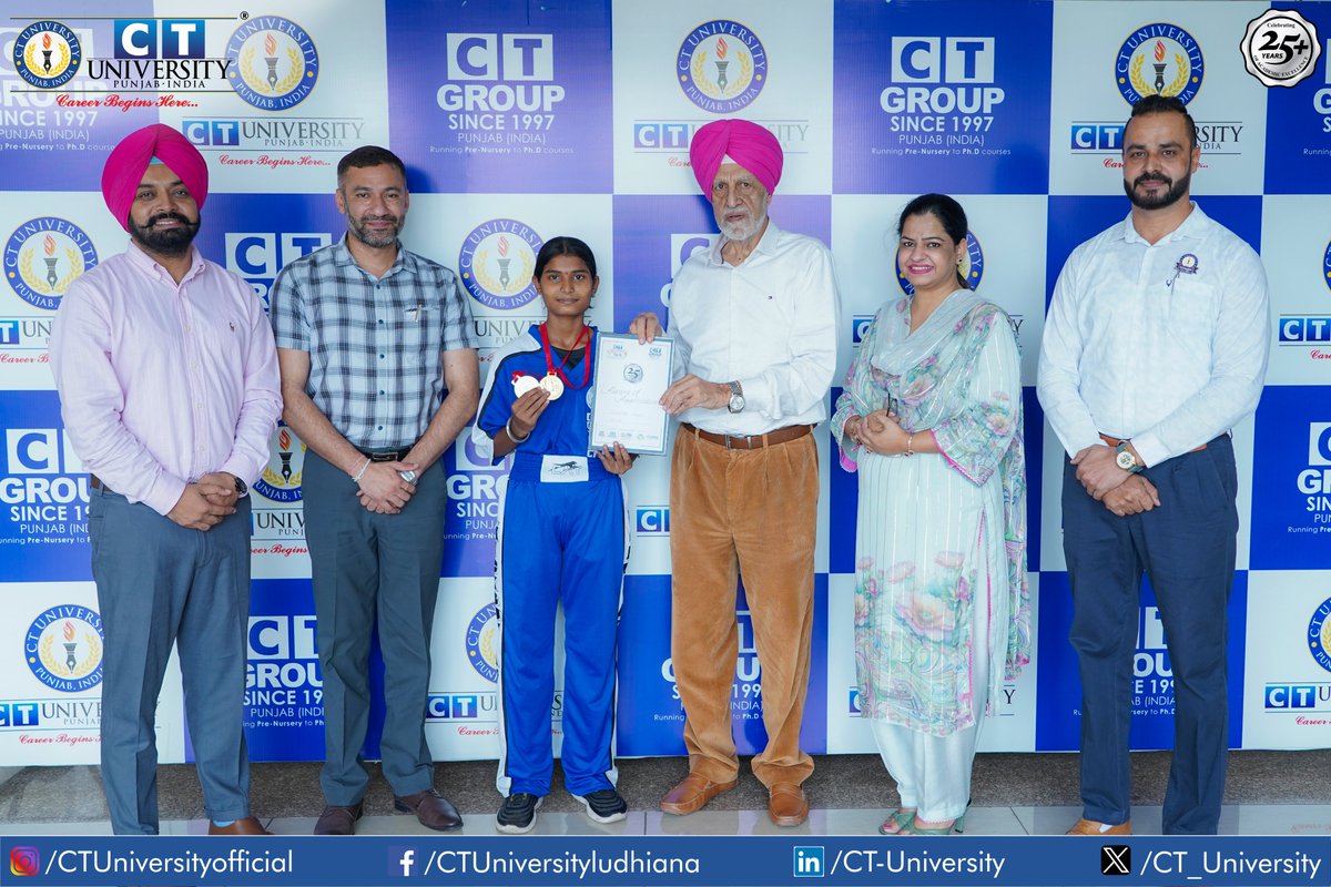 CT_University's tweet photo. Proud to announce #CTian Jashandeep Kaur won two gold medals at the 21st Punjab State Senior Kickboxing Championship! She excelled in Kick Light and Point Fight, qualifying for the Nationals in Goa. #Congratulations Jashan! 👍🏻💯

#CTU #GoldMedalist  #KickboxingChampionship https://t.co/u44xrfzwfK