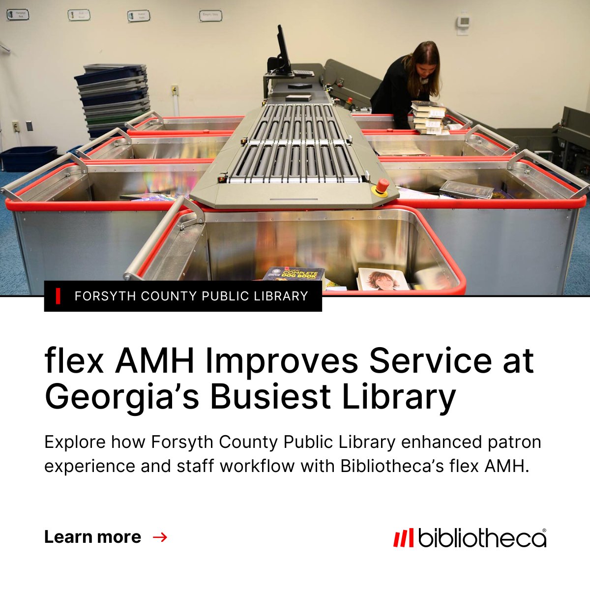BibliothecaX's tweet photo. When efficiency meets engagement. 📚
@FoCoLibrary, Georgia’s busiest library, introduced Bibliotheca’s flex AMH and bulkSeparator. The results? Streamlined returns, reduced errors, and enhanced patron service. Take a peek: https://t.co/cskMg9Dhny #LibraryTransformation https://t.co/KMYtjcafvD