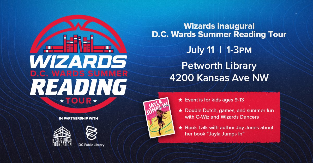 The D.C. Wards Summer Reading Tour with <a href="/dcpl/">DC Public Library</a> kicks off this Thursday 📚

📍 Petworth Library
📝 RSVP: bit.ly/45UPArU