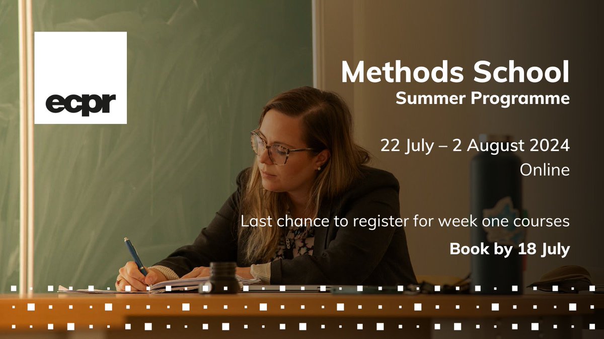 ECPR's tweet image. 🔥👇 Hot seats! These #ecprss24 online courses are selling out fast
🌎 Comparing Countries with Multivariate Statistical Techniques bit.ly/3RYv04e
💻 Introduction to #R bit.ly/4bwv5Ue
🌐 Introduction to #SocialNetworkAnalysis 
✍️ Book NOW