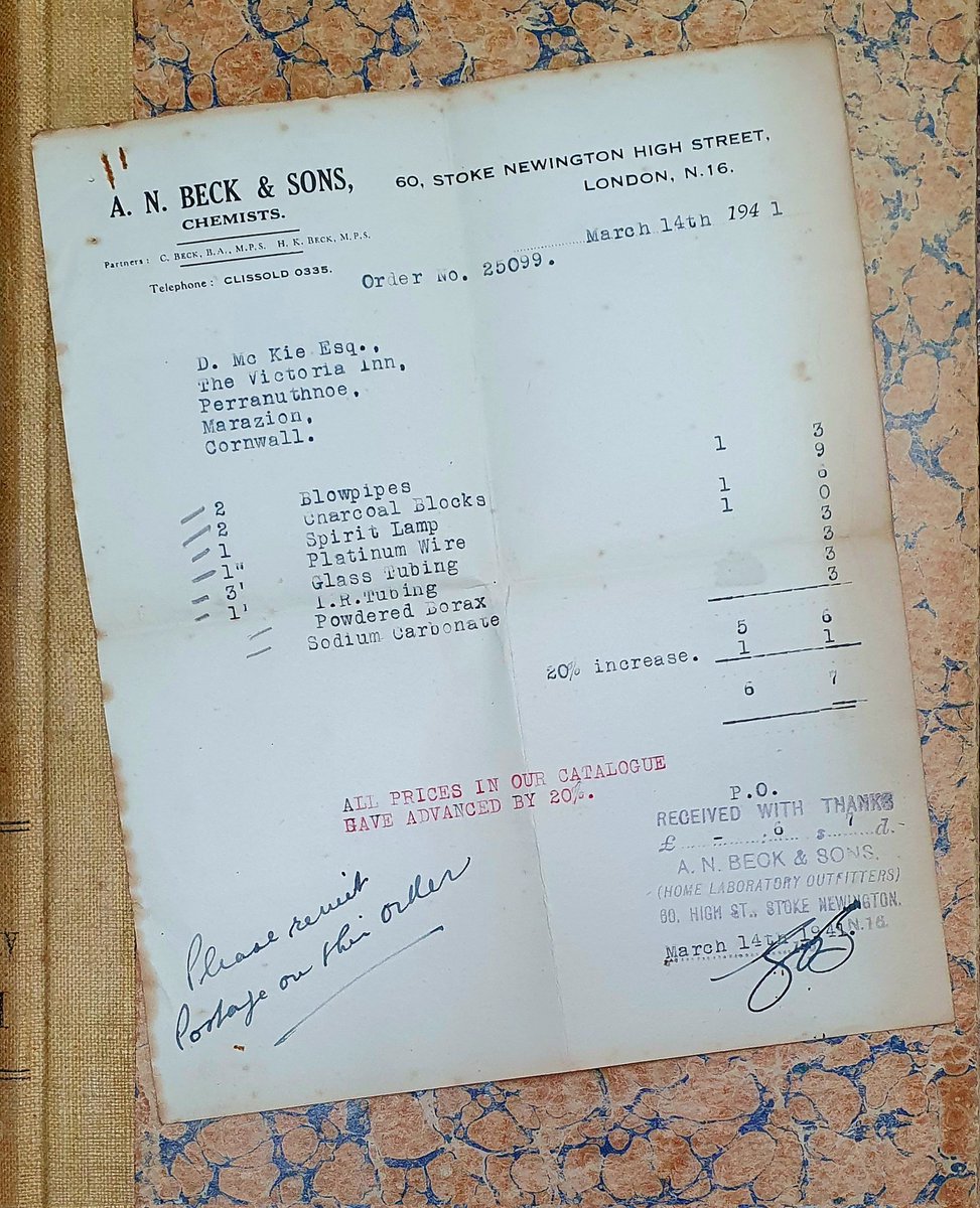 The_PBS's tweet photo. Surely there's a short story to be written based on this invoice from 1941!

#ThingsThatFallFromBooks https://t.co/fYg2MLRbvU