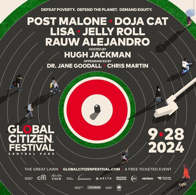 📅 | AGENDA: #LISA está na headline do Global Citizen Festival, que acontecerá no dia 28 de Setembro, no Central Park em Nova York!