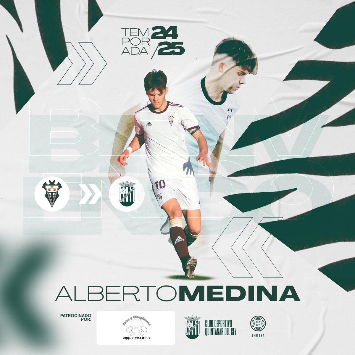 cdquintanardrey's tweet photo. BIENVENIDO 💚 📝
Alberto Medina 💪

📢 ¡Fichado! 📢
Queremos dar la bienvenida a @Albeer05ab como nuevo jugador del C.D. Quintanar del Rey 

🗓 19 años
👤 Medio centro

➡️ Procedente del Atlético Albacete 
➡️ División de Honor 
➡️ Sub 19 https://t.co/ez2n28zqje