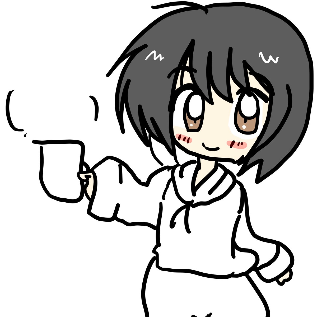 お盆休みは自分用マグカップを作る予定です。一一ちゃんから
マグカップを手渡しされるイメージのデザインです。
マグカップに貼るステッカーだけ作るかもしれません。

LINEスタンプは末広がりの八種類、元気が出る励ましのフレーズでまとめました。チアガールにするかもしれません。
非売品です。 