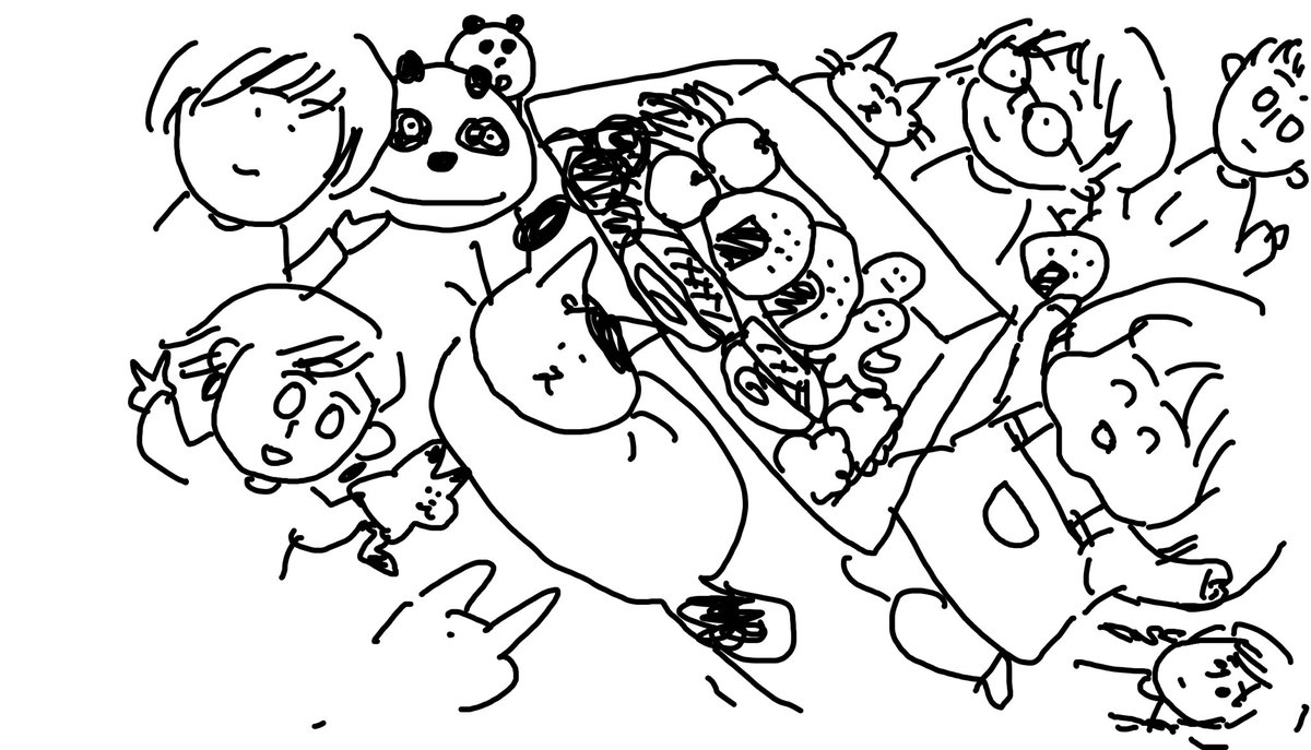 2歳児の言われるがままに描いたやつ
たぶん好きがたくさん詰まってる 
