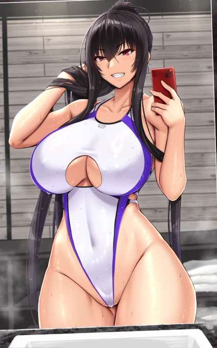 夏バテにはハイレグ穴開き競泳水着の自撮りが効くんですって! 