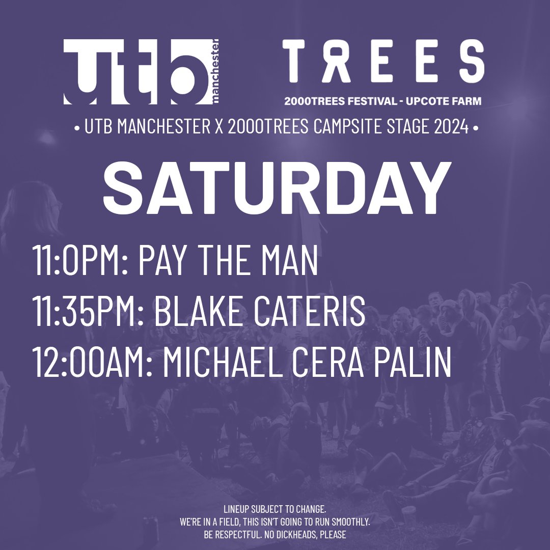 UTB x <a href="/2000trees/">2000trees Festival</a> 2024

This year we're welcoming back <a href="/noncanon555/">Non Canon</a>, <a href="/EndingsNerve/">NervEndings</a>, <a href="/SorryParkUK/">SORRYPARK</a>, and <a href="/soootsprite/">Soot Sprite</a> and introducing <a href="/mcp_emo/">🦌 Michael Cera Palin 🤸‍♀️</a>, <a href="/budsfullstop/">Buds. - New EP 'Stop' OUT NOW!🌼</a>, <a href="/truckthebanduk/">TRUCK THE BAND</a>, Back Teeth, @KylePaytheman, @ournamelessboy, Aaron McCallan, and <a href="/blakecateris/">Blake Cateris</a>.

See you in the fields!