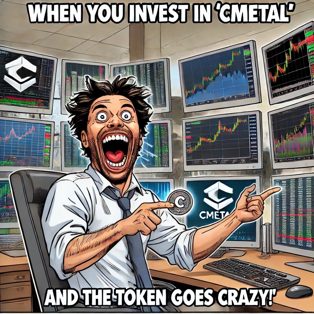 📈 Seeing #cMetal token prices shoot up and I'm grinning like I just found extra fries at the bottom of the bag! 😂 Who else is loving this rollercoaster? Show us your victory dance! 🕺💼 #CryptoJoy #MemeMagic #cryptotoken #cmetal #crypto