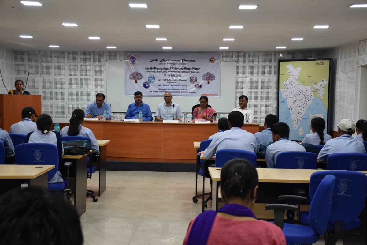 CIMFR_CSIR's tweet photo. CSIR-CIMFR hosting 7- days Skill Development Programme on "Water and Wastewater Quality Monitoring" under CSIR-CIMFR .  Insightful discussions and hands-on learning about water #Management  and #Sustainability. https://t.co/66DZrFRLjh