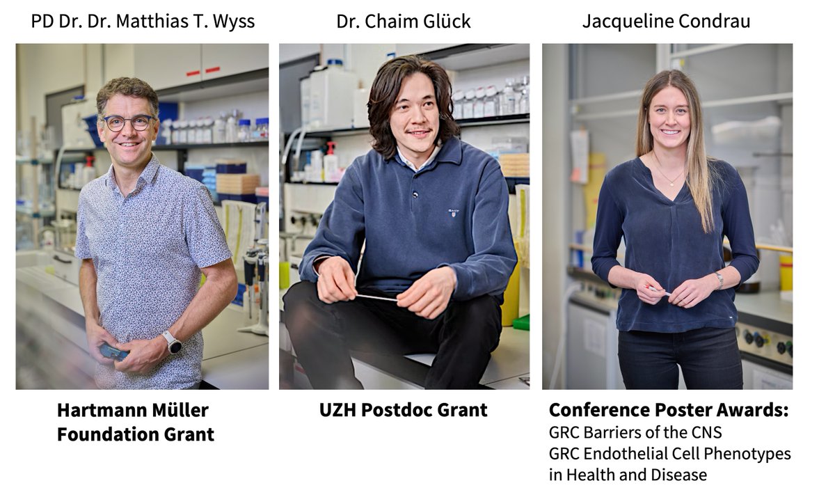 Big congrats to these three lab members!
👏 Matthias Wyss for receiving the Hartmann-Müller foundation grant!
👏 Chaim Glück for securing the UZH postdoc grant!
👏 Jacqueline Condrau for winning two conference poster awards!