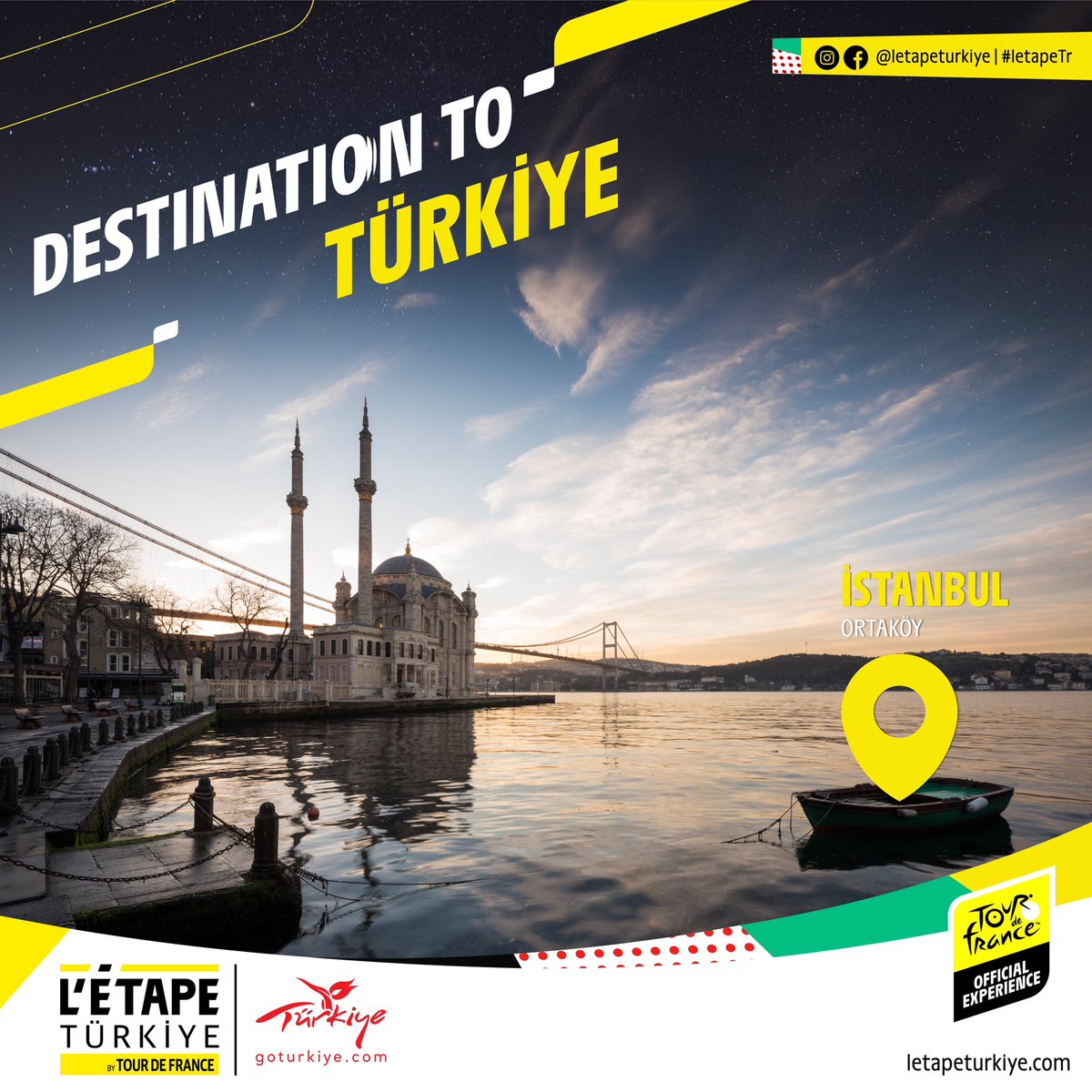 🇹🇷 İstanbul’un güzellikleri içerisinde harika bir bisiklet sürüş deneyimi L’Etape Türkiye by Tour France’da seni bekliyor.

Hemen kayıt ol ve sınırlı erken kayıt fırsatını yakala.

📍letapeturkiye.com

@LetapebyTDF <a href="/GoTurkiye/">Go Türkiye</a> 

#tourdefrance #letapetürkiyebytourdefrance