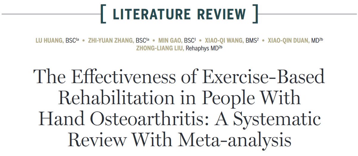 JOSPT's tweet image. The latest in our #ReadForCredit articles is available in the June @JOSPT

A meta-analysis of exercise interventions targeted at pain, function and stiffness in people with hand OA

Read the paper ➡️ ow.ly/KwvH50SpK3x
&amp;amp; take the exam 👉 ow.ly/jo3X50SpK3z

#yourJOSPT