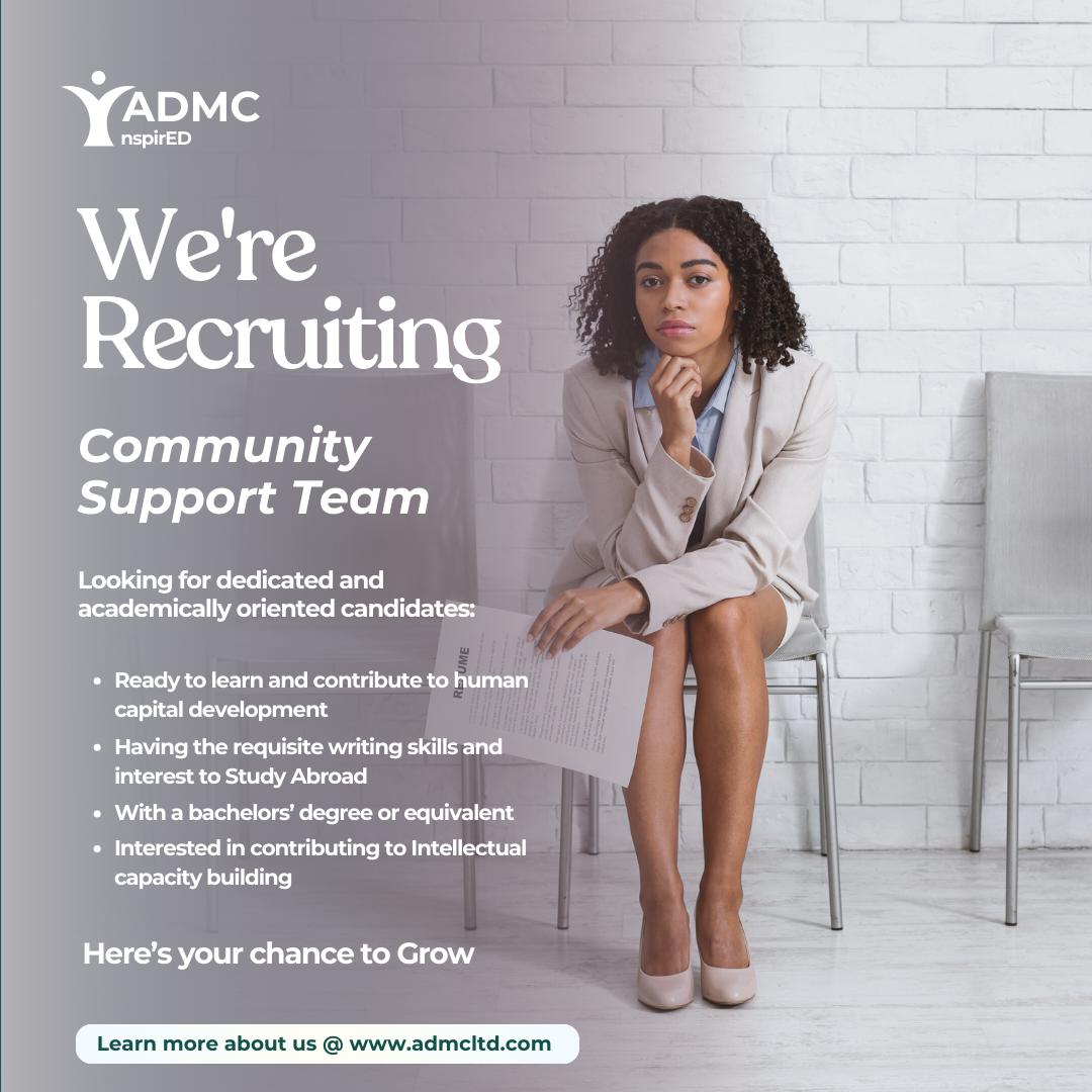 ADMC_InspirED's tweet image. 📣Attention all passionate individuals seeking an exciting opportunity! 📣
We are excited to announce that we are currently recruiting passionate individuals to join our vibrant community team.
Kindly find below descriptions and requiremnt needed.
#JoinOurTeam #StudyAbroad