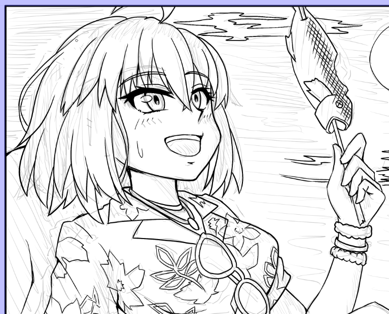 反転して描いてるのを途中まで忘れてました。ので直しました。 