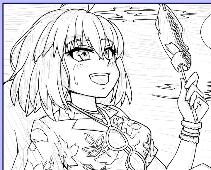 反転して描いてるのを途中まで忘れてました。ので直しました。 