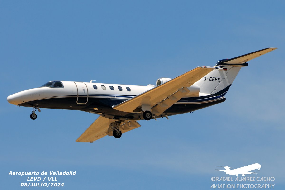 AlvarezCacho's tweet photo. Ayer visitó @AeropuertoVll este @Cessna 525C CitationJet 4 de @eiseleaviation #EAviation llegando desde Aeródromo Municipal de #CasteloBranco (LPCB) 🇵🇹. El vuelo partió de @STR_Airport (EDDS/STR)🇩🇪 para volar directamente a Castelo Branco. A la vuelta repostaje en Valladolid. https://t.co/q3d9lxwRoI