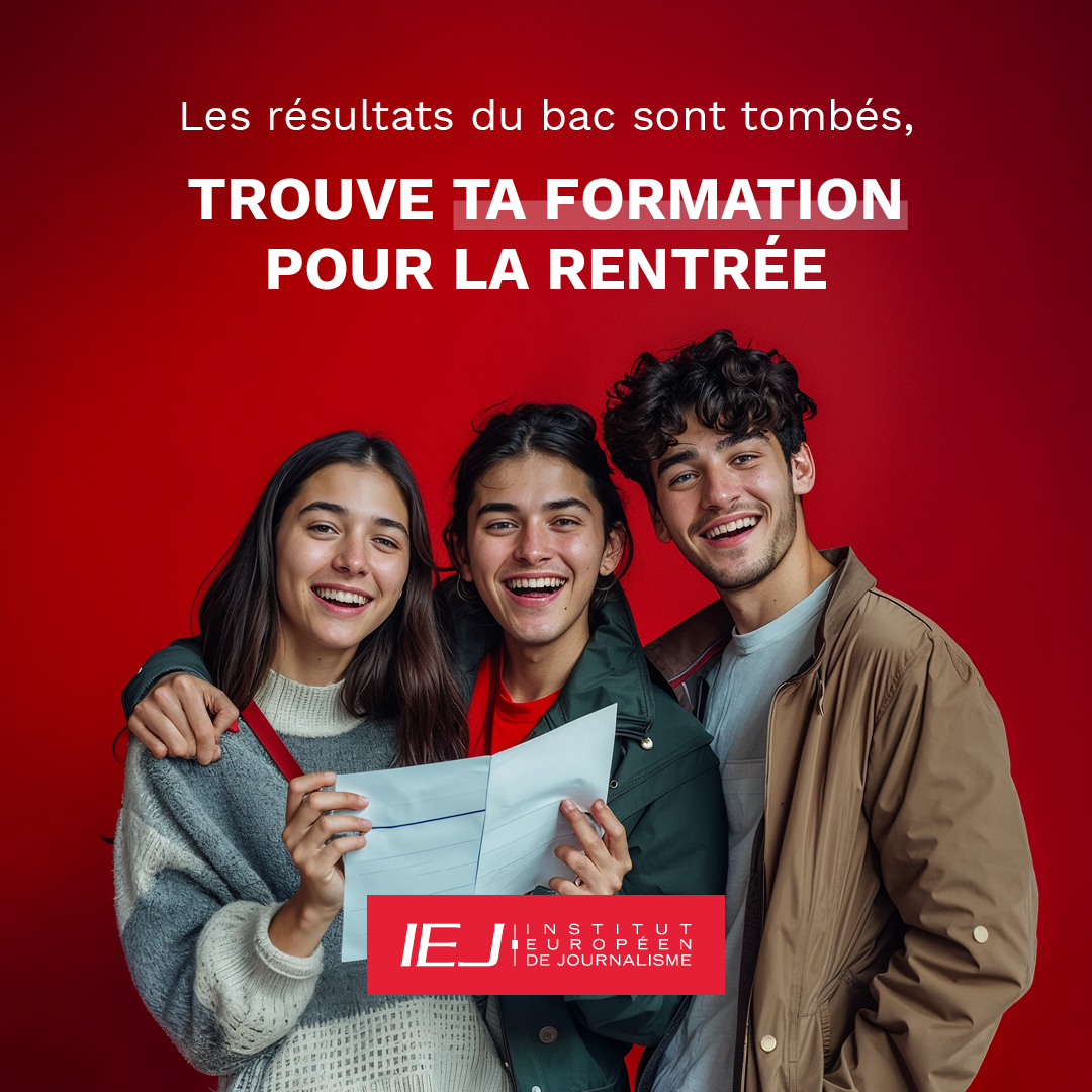 🎓 Les résultats du bac sont là ! 🎉
Félicitations à tous les nouveaux bacheliers !
Votre aventure commence maintenant, et l'IEJ vous ouvre ses portes pour vous accompagner dans le journalisme.
Pour plus d'informations, contactez-nous au 01 53 92 23 00