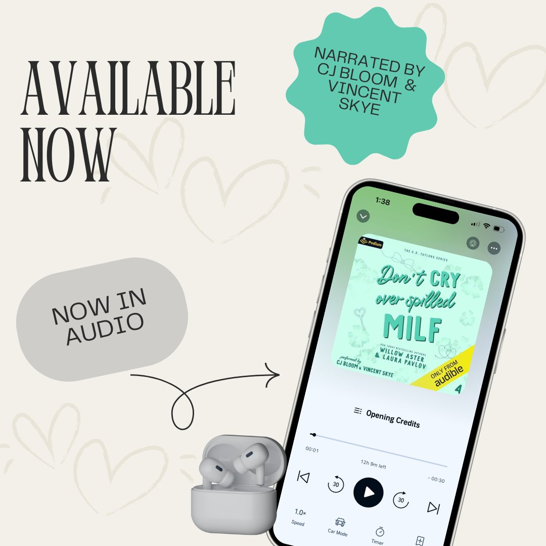 IshaC15's tweet photo. HAPPY BOOK WEEK (AUDIO): DON'T CRY OVER SPILLED MILF (THE G.D. TAYLORS) BY WILLOW ASTER & @laurapavlov2
https://t.co/mkcTBoLSYT
#WillowAster #LauraPavlov #GDTaylorsseries #RomanticComedy #WomensFiction #BandofBrothers @valentine_pr_ @ReadingIsOurPas @angelhealer422 https://t.co/6QO7C6NmpL