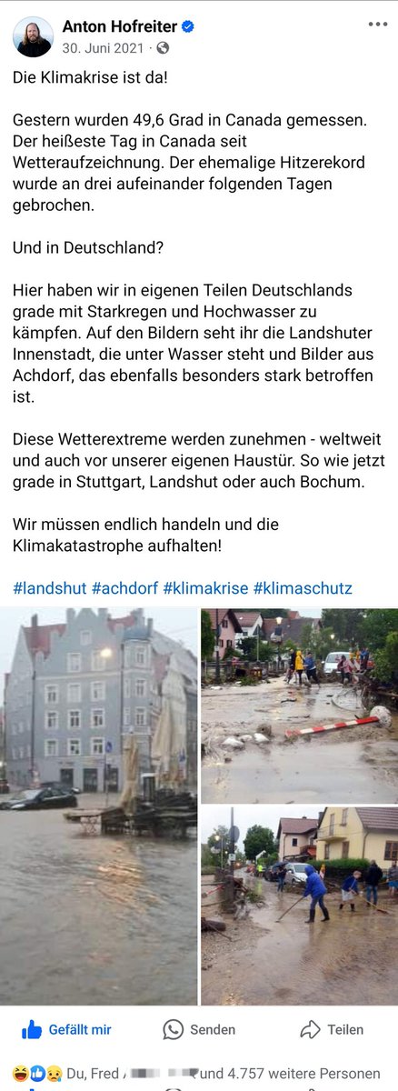 Damals wurde der Vorfall mit den worten "Jahrhundert Flut" und "Einzelfall" relativiert..
Die Kommentare warn gottlos.
