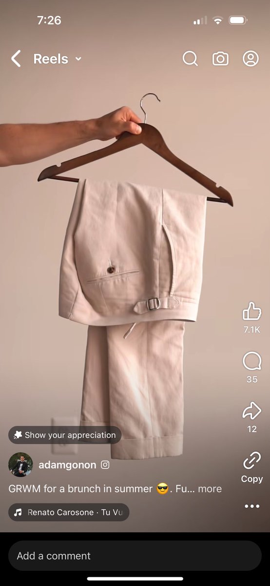 whoapatty's tweet photo. @primermag I’ve been following Primer Magazine for years and I’ve always loved the getups. I was wondering if Andrew or the team new any under $100 alternatives to these pants from proper cloth 🤔 https://t.co/YTUSy3gn9Z