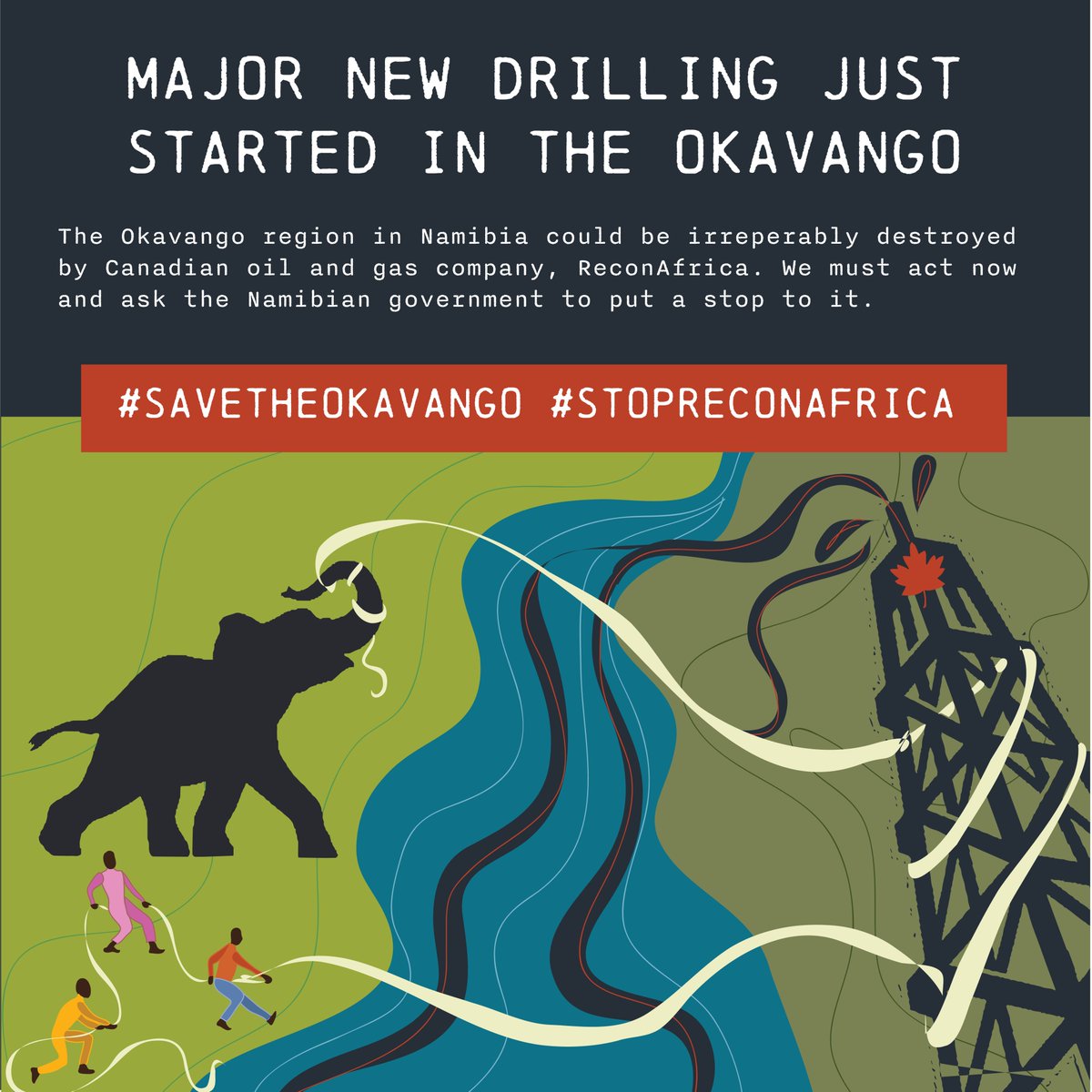 🚨 Controversial Canadian oil and gas company, <a href="/Recon_Africa/">ReconAfrica</a> has just restarted its major drilling in the Okavango region of Namibia. The people and rich biodiversity of the Okavango cannot be sacrificed for fossil fuel profits. Ask the Namibian government to stop this today 👇