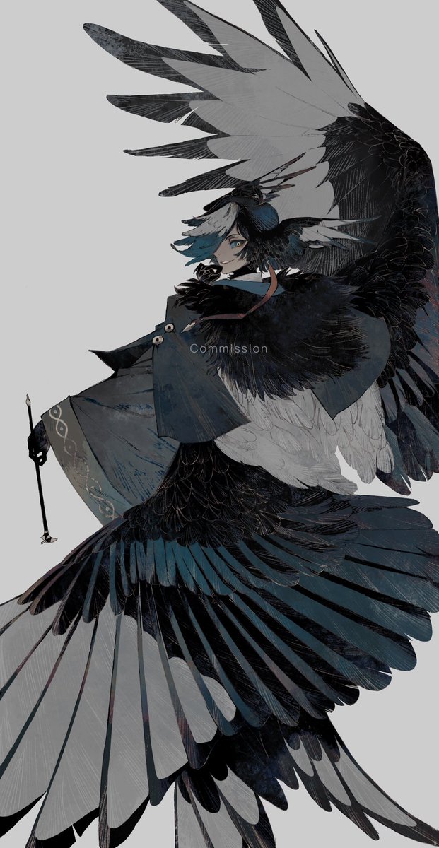 #Commission 直近のリクエストです🐠🐦‍⬛ありがとう！