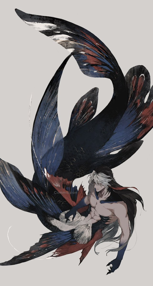 _ke_da_ma_'s tweet photo. #Commission 直近のリクエストです🐠🐦‍⬛ありがとう！ https://t.co/rhrqKDqIwI