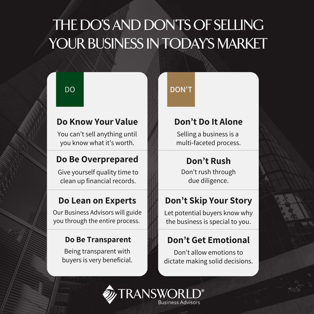 tworldbusiness's tweet image. The selling process doesn't have to be highly stressful, primarily if you work with a professional.

Start your seller journey today by contacting me, your local business broker! +1 561-627-8887

#dosanddonts #value #businessvalue #sellingyourbusiness #sellabusiness #tworldteam