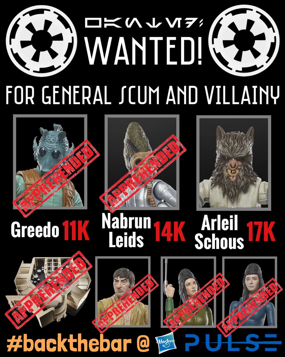TheImperialcomm's tweet photo. #StarWars #TVC #Haslab @HasbroPulse #actionfigures #greedo #Cantina #MosEisley #Collectibles #BackTVC #Save375 #Toys4Life #Toys #Hasbro #Kenner #TheVintageCollection
The end result. Fascinating to hear all the theories on why the Cantina didn’t reach 17K. https://t.co/PzNTE7is9V
