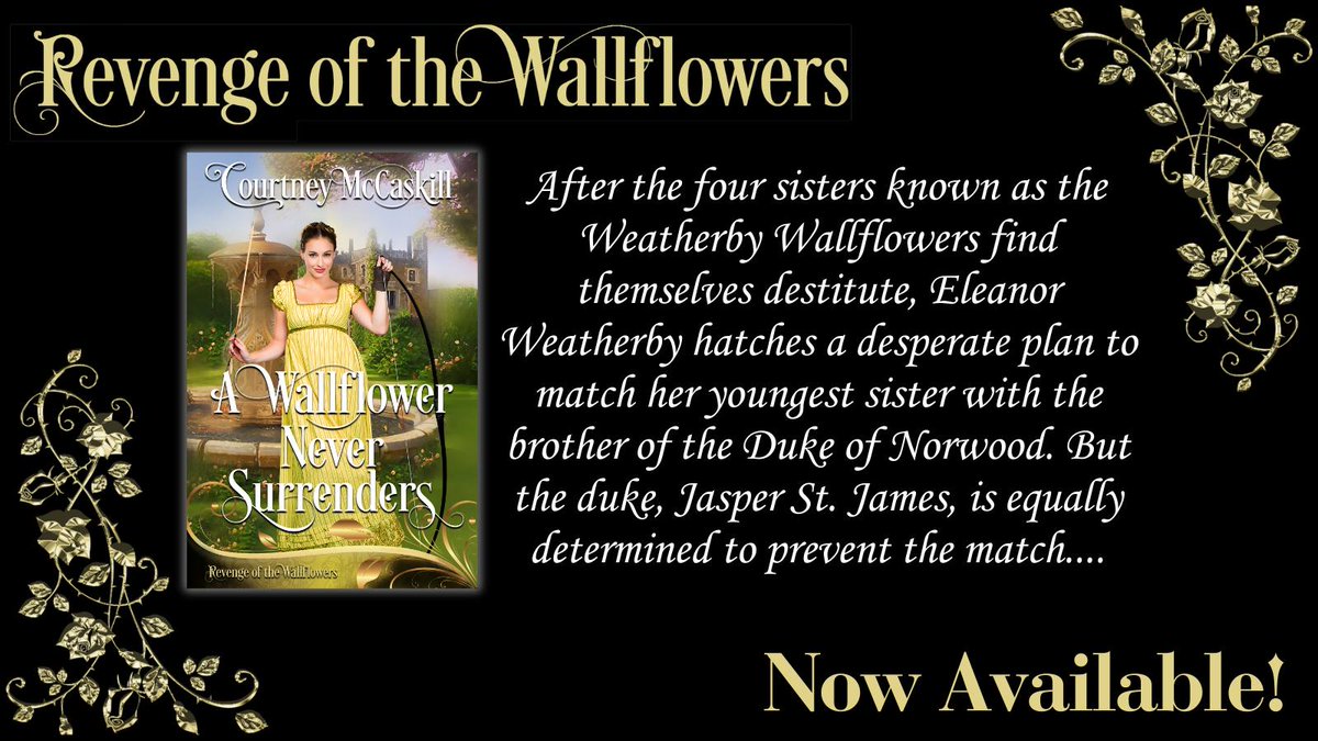 Happy Release Day to Courtney McCaskill🥰
A Wallflower Never Surrenders is a steamy, comedic Regency Romance. It's Book 19 in the multi-author series Revenge of the Wallflowers
buy.bookfunnel.com/593h3256yl
#revengeofthewallflowers #historicalromance #RegencyRomance #HistRom #Bookboost