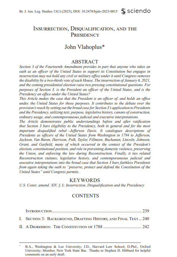 #newlawrevarticles Dr. Vlahoplus's article, cited by the Colorado Supreme Court in the case involving former President Trump, discusses Jan 6 and the upcoming elections, which have raised constitutional questions.
bcuassets.blob.core.windows.net/docs/bjals-131…