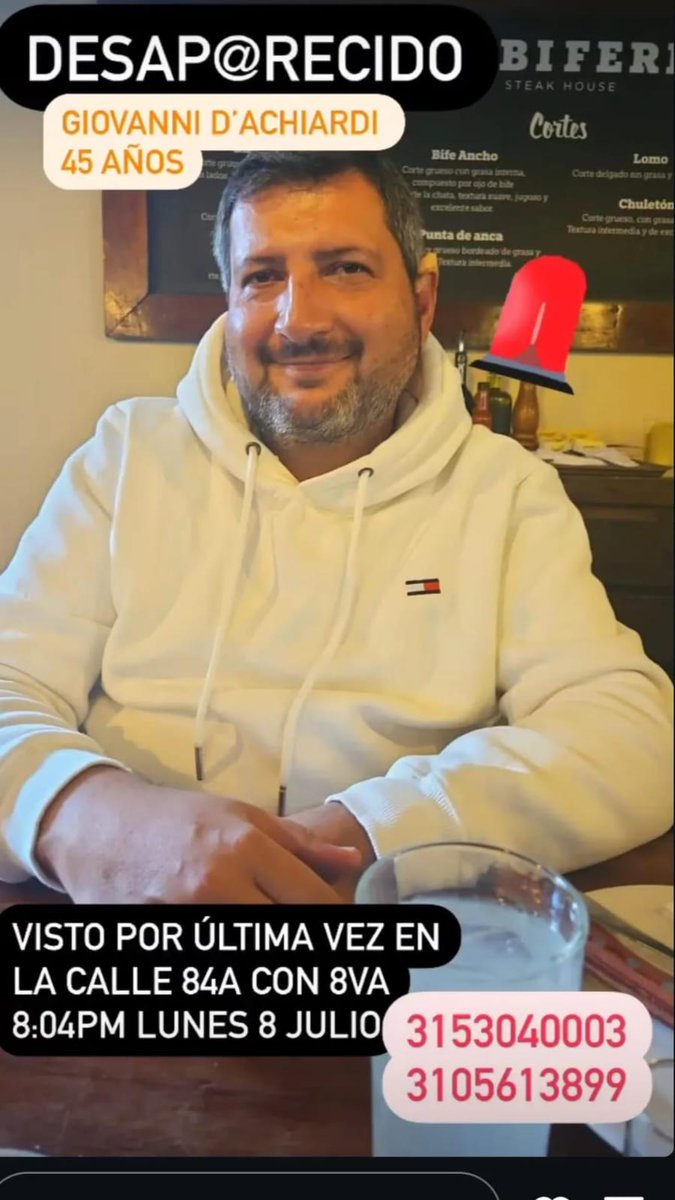 otrarepublicax's tweet photo. Amigos
El novio d mi sobrina desapareció anoche en Btá
Se dirigía donde un familiar Cll 84A con 8a, entre 7/8 pm
No llegó a su destino y no sabemos más nada d él
Les agradezco ayudarme a difundir esta información, estamos buscándolo en todos los sitios posibles 
@MONYRODRIGUEZOF https://t.co/sf21X4VJQt