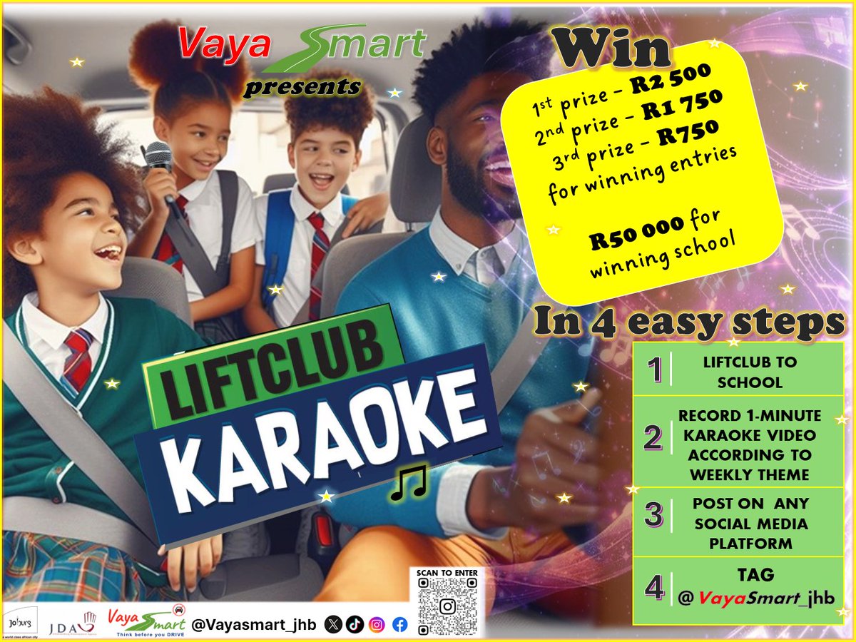 vayasmart_jhb's tweet photo. Imagine a world where the air you breathe is clean and there is no congestion, it is not as far-fetched as we might think. 
Vayasmart is excited to announce the launch of the lift club karaoke competition on the 16th of July 2024
@CityofJohannesburg
@JDA
#vayasmart https://t.co/CQvisEI17l