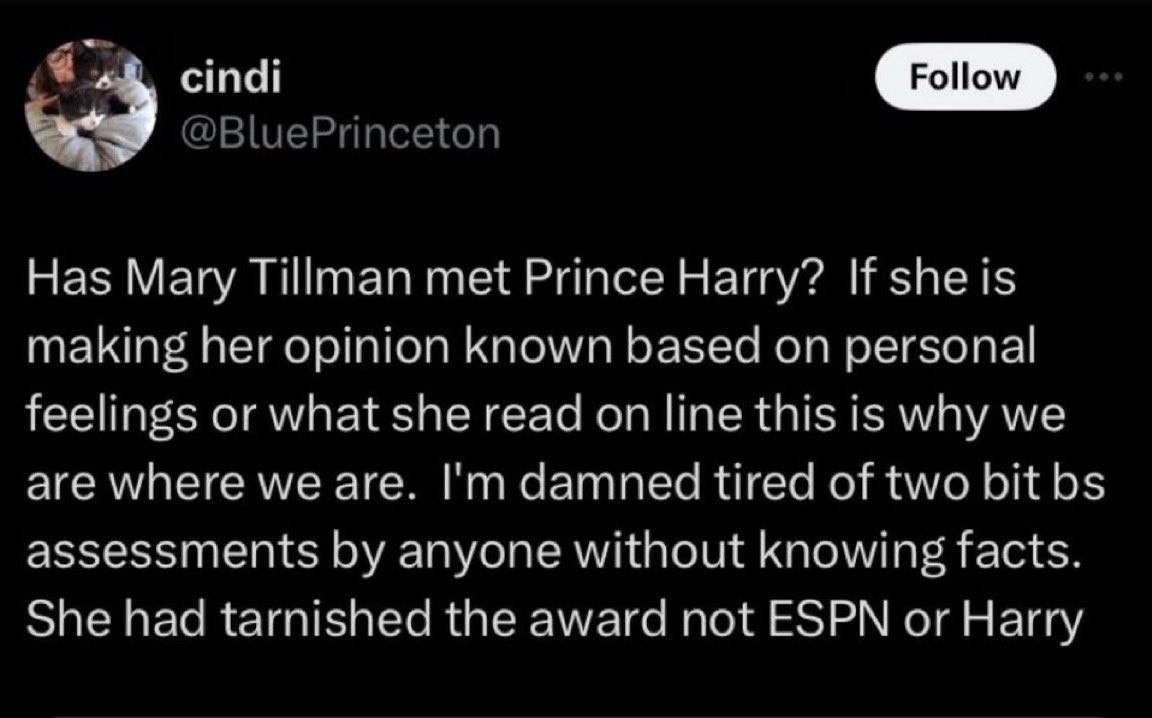 Working_Royals's tweet photo. Ask yourself…
Does Harry deserve this honourable award?
Does #MaryTillman deserve to be attacked by the SS?
https://t.co/alPpYij7N3
#BunkerHarry #ESPYS #ESPY2024 #ESPYAWARD #ESPYS24 #ESPYAwards #PatTillmanDishonoured #PatTillman #HarryDoesNotDeserveThisAward #HarryIsNoHero https://t.co/bbH2C1C2lX
