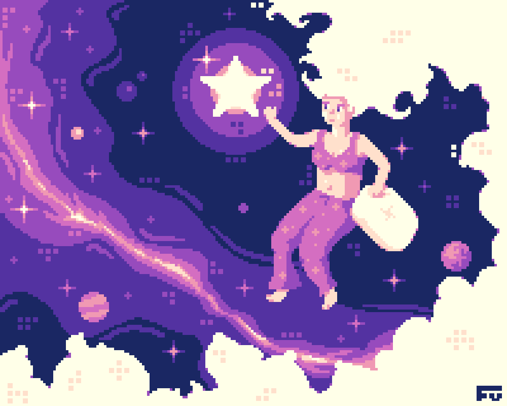 F4talVortex's tweet image. #PortfolioDay ! ✨
Hello! I make pixel art, especially purple + space 💜
